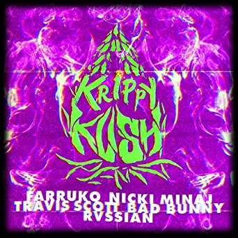 Farruko, Nicki Minaj, & Bad Bunny featuring Travis Scott & Rvssian — Krippy Kush (Travis Scott Remix) cover artwork