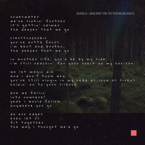 Jozels — Holdin&#039; On To Your Silence cover artwork
