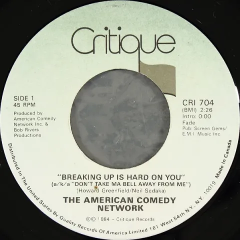 The American Comedy Network — Breaking Up Is Hard On You (a/k/a Don&#039;t Take Ma Bell Away from Me) cover artwork