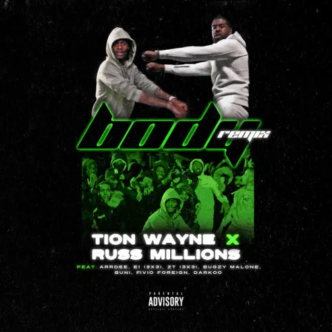 Tion Wayne & Russ Millions featuring ArrDee, E1, ZT, Bugzy Malone, Buni, Fivio Foreign, & Darkoo — Body (Remix) cover artwork